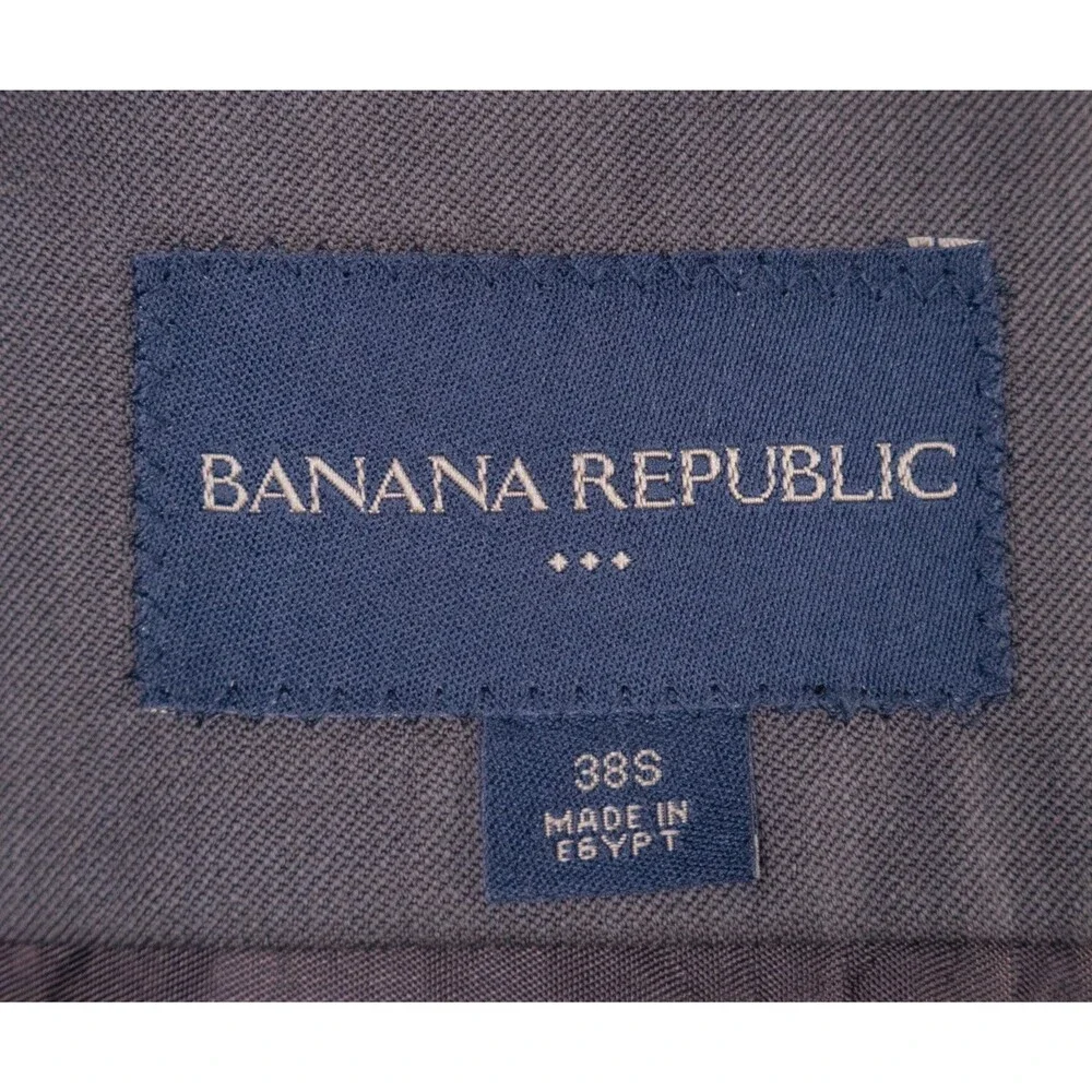 Banana Republic Blazer Sport Coat Sz 38S Solid Brown Two Button Suit Jacket